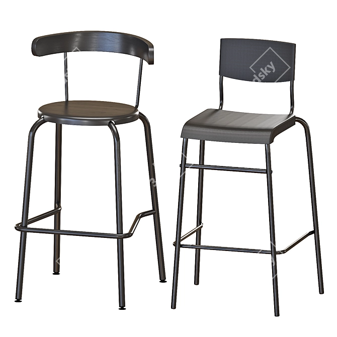 Modern IKEA TOMMARYD Table Set 3D model image 2