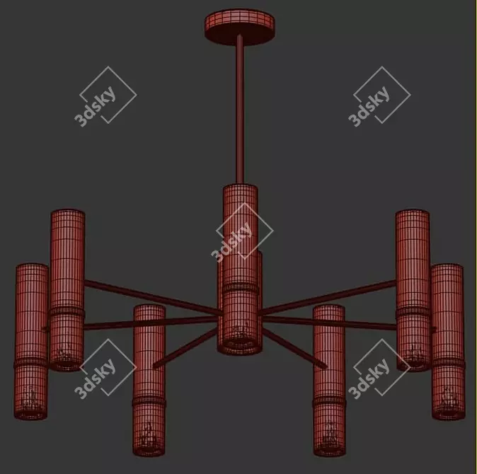 Elegant Lumen Lux Ceiling Chandelier 3D model image 2