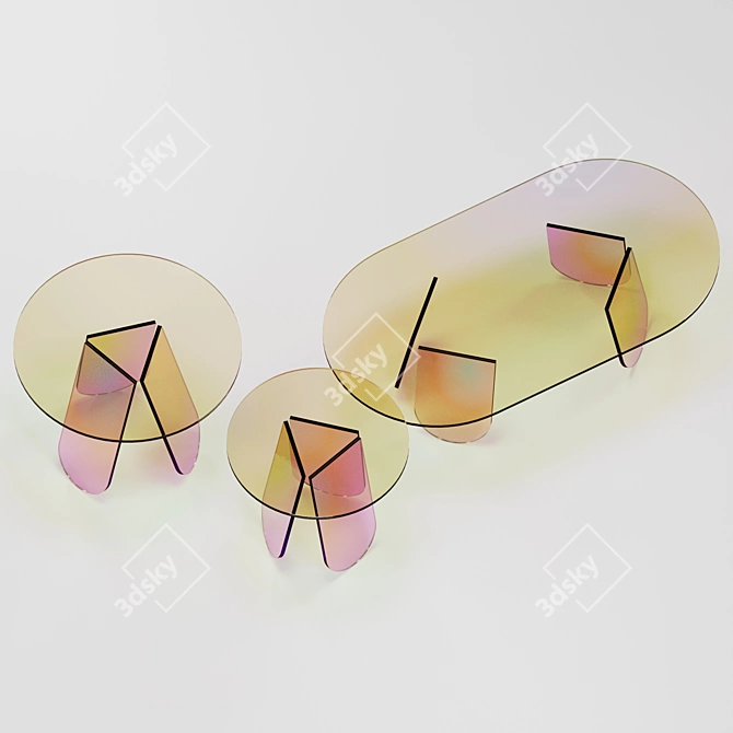 Shimmer Glass Coffee Tables 3D model image 2
