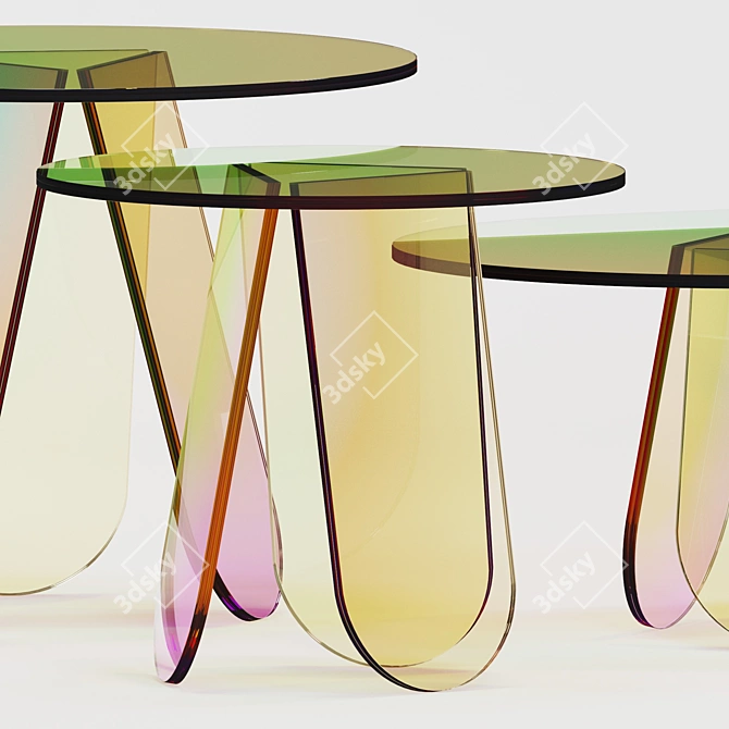 Shimmer Glass Coffee Tables 3D model image 3