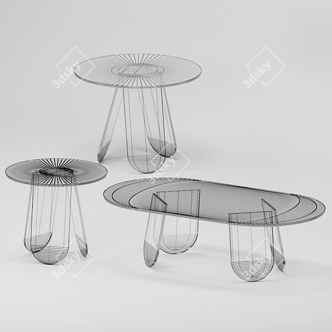 Shimmer Glass Coffee Tables 3D model image 4