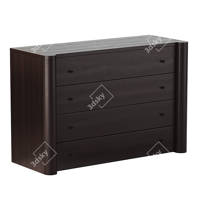 CB2 Blackened Wood Dresser 3D model image 1