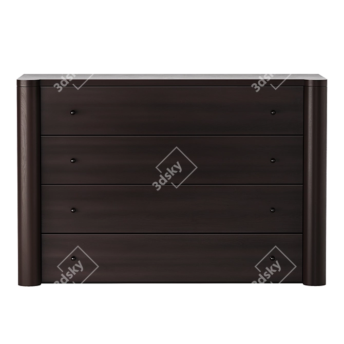 CB2 Blackened Wood Dresser 3D model image 2