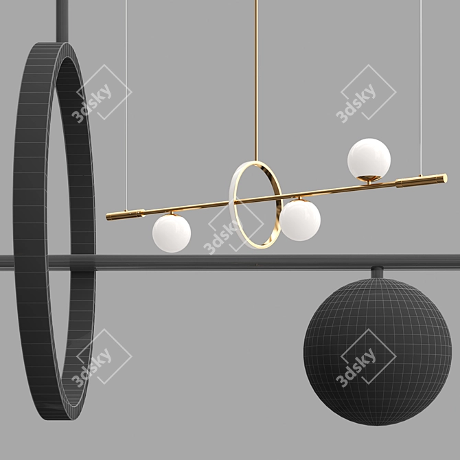 Spherical Ring LED Rack: MURIEL 3D model image 3