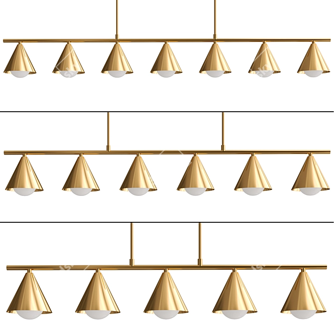 Luminaire Collection: JENSY Slatted Brass Shades 3D model image 1