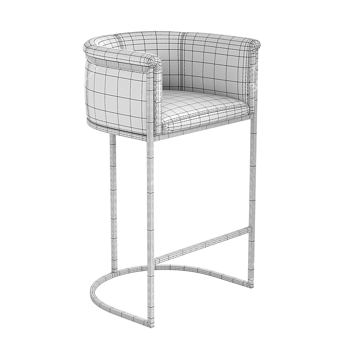 Sleek Enquire Bar Stool: High-Quality Industrial Design 3D model image 2