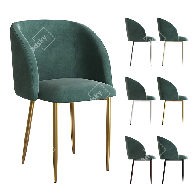 Milli Metal Light OM: Stylish and Comfortable Chair with Metal Legs 3D model image 1