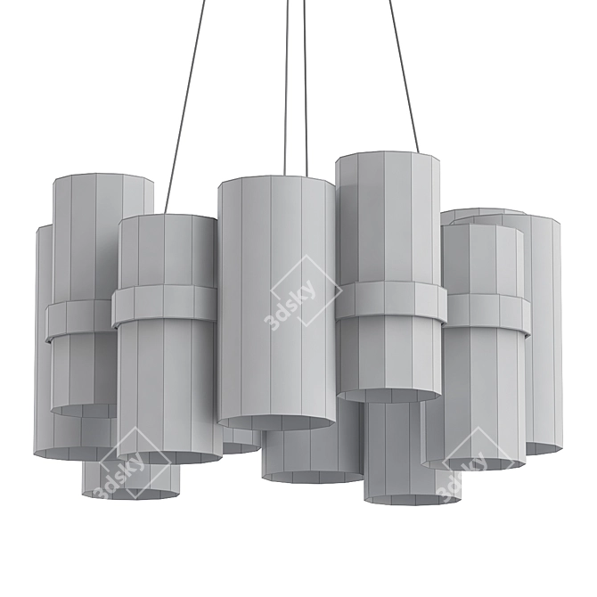 Elegant Harmony LED Chandelier 3D model image 2