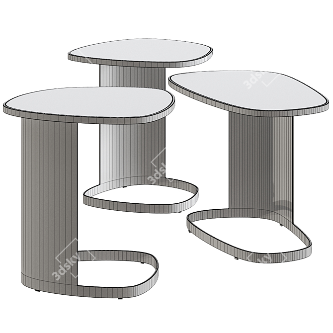 Sleek KOISHI Side Table 3D model image 2