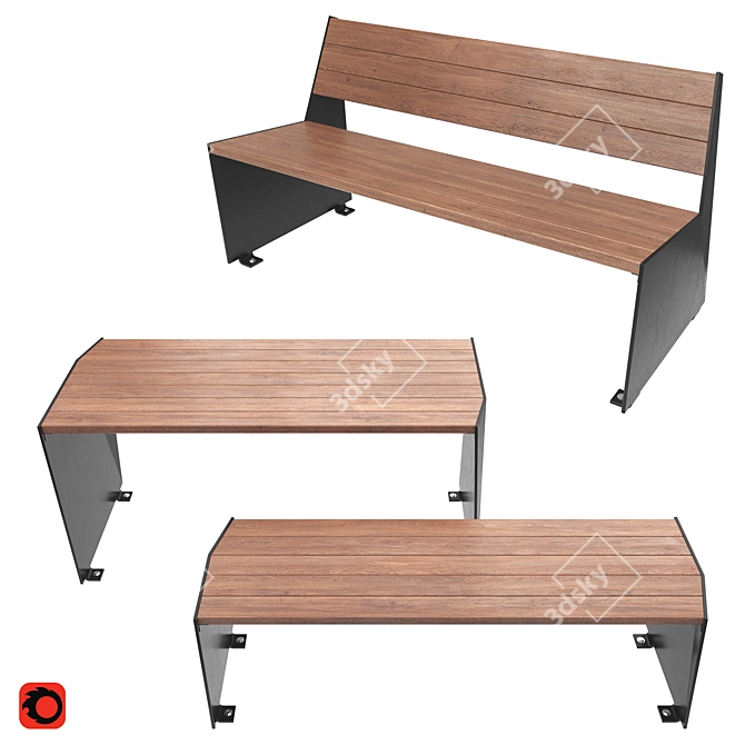 Welling Outdoor Seating Set 3D model image 2