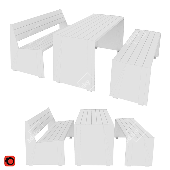 Welling Outdoor Seating Set 3D model image 3