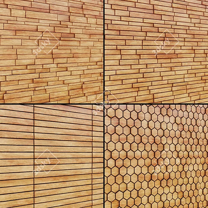 Seamless Tile Wood Collection 3D model image 2