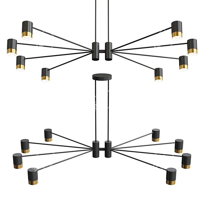 Elegant RAGNA Chandelier 3D model image 1