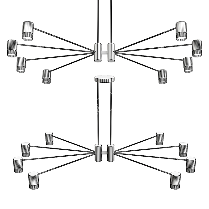 Elegant RAGNA Chandelier 3D model image 2