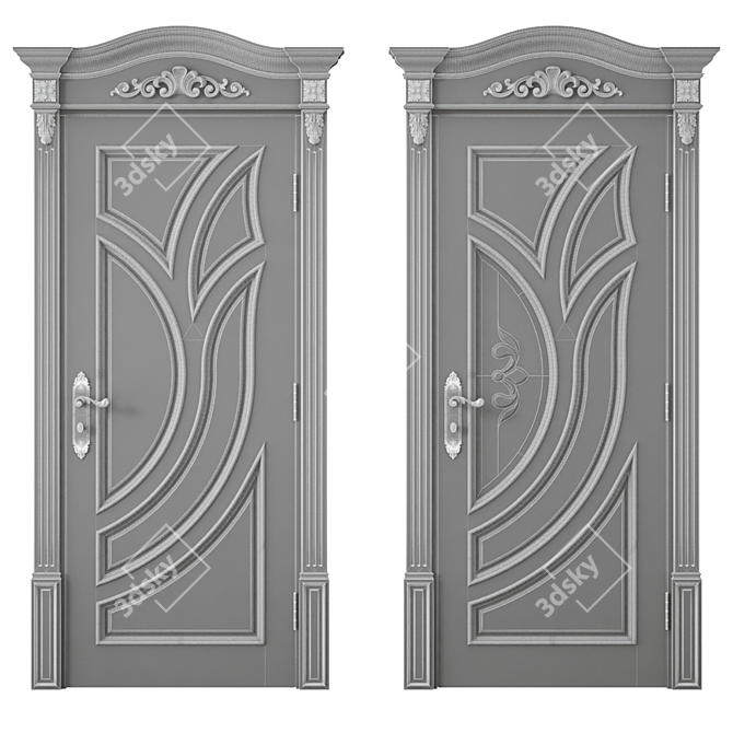 Modern Interior Door: UV Mapped 3D model image 4