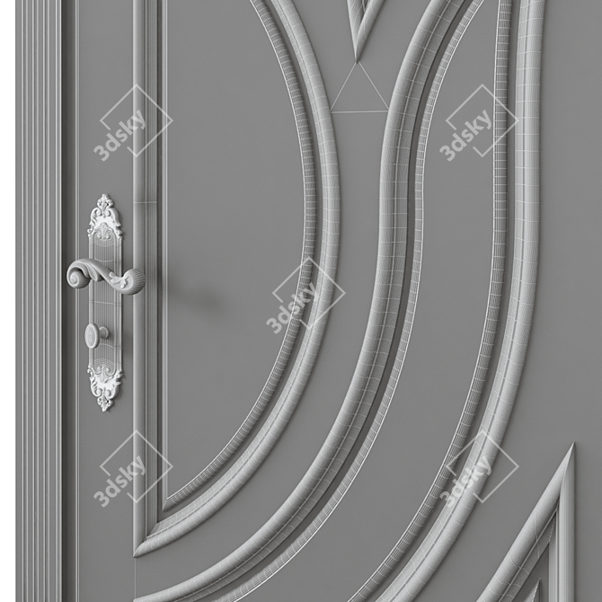 Modern Interior Door: UV Mapped 3D model image 6