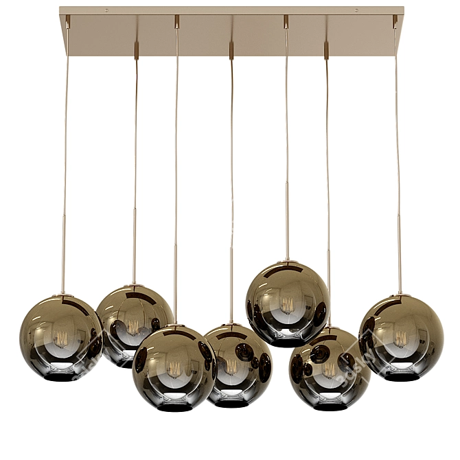 Customizable Glass Chandelier: Create Your Own! 3D model image 1