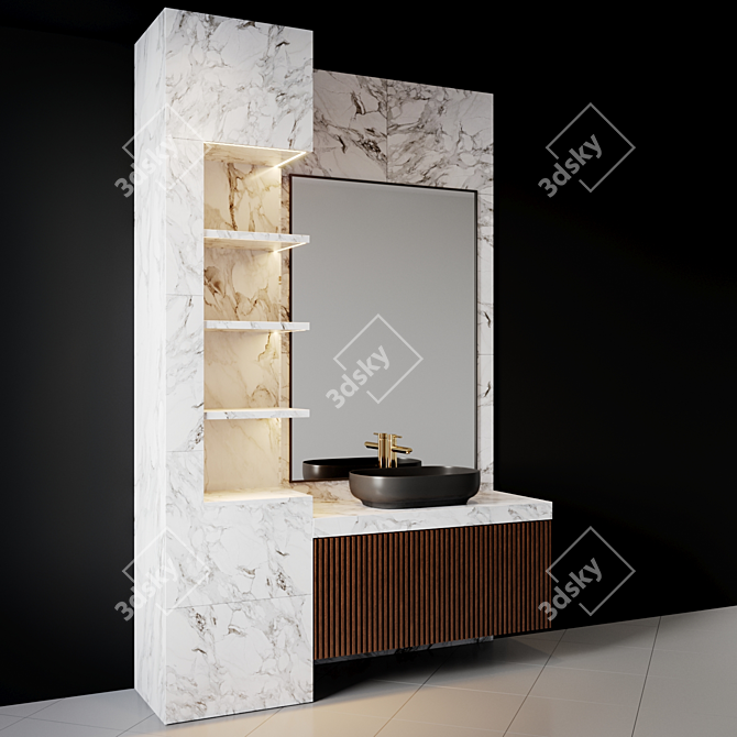 Luxury Bath Set: Complete Your Bathroom Transformation in Style 3D model image 3
