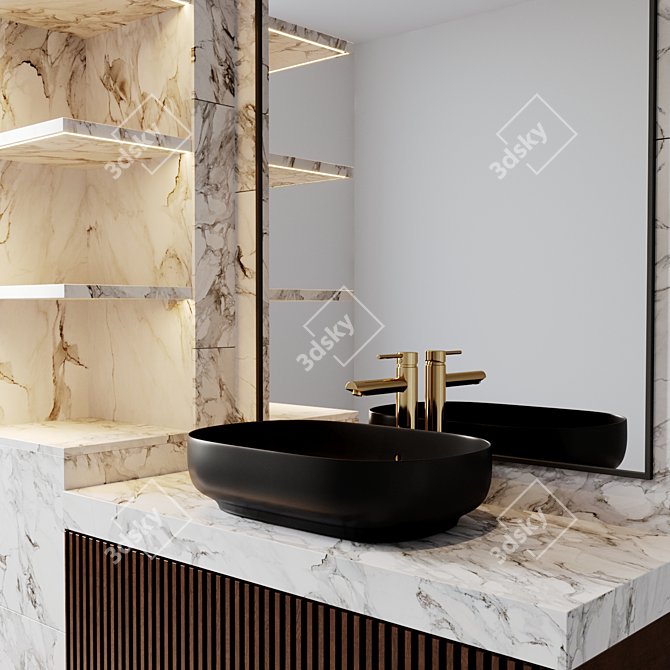 Luxury Bath Set: Complete Your Bathroom Transformation in Style 3D model image 4