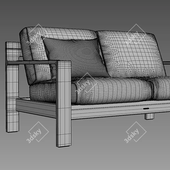 Gloster LOOP 2-Seater: Sleek and Stylish Sofa 3D model image 4