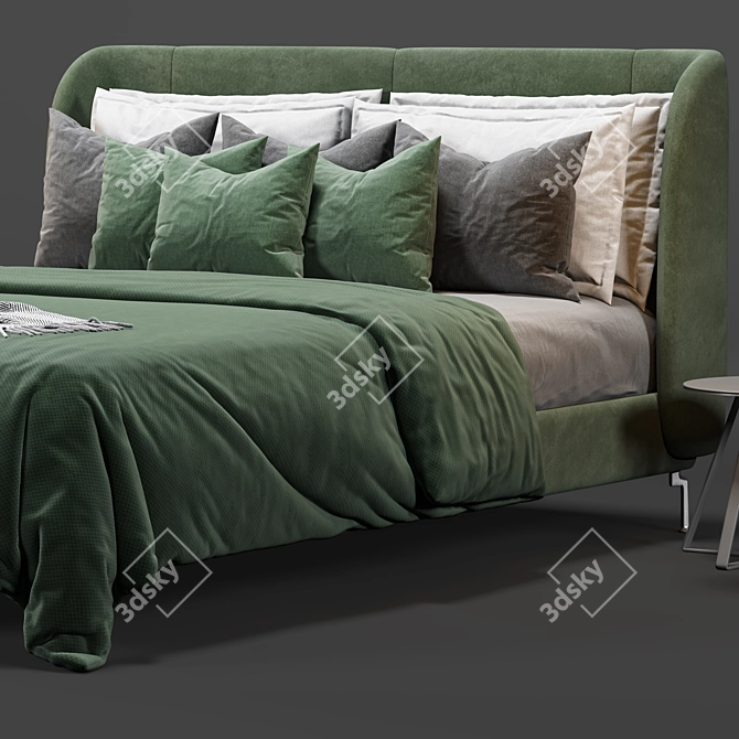 IKEA TUFJORD Upholstered Bed: Comfortable Elegance for Dreamy Nights 3D model image 2
