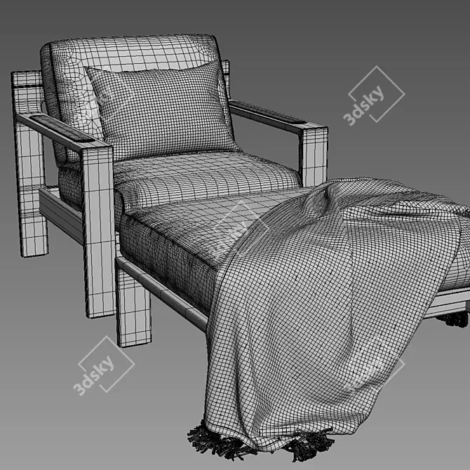 Gloster LOOP Lounge Chair: Elegant Comfort 3D model image 5