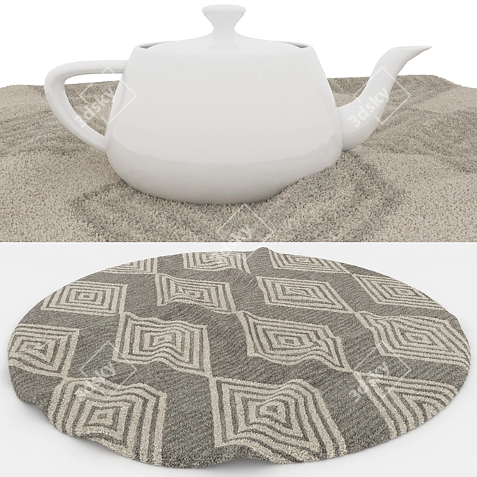 Versatile 6-Piece Round Rug Set 3D model image 4