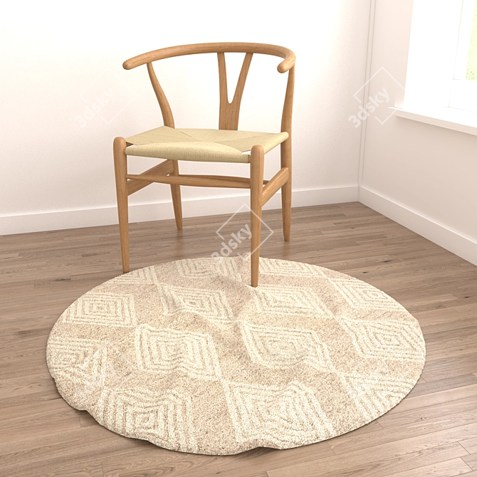 Versatile 6-Piece Round Rug Set 3D model image 6