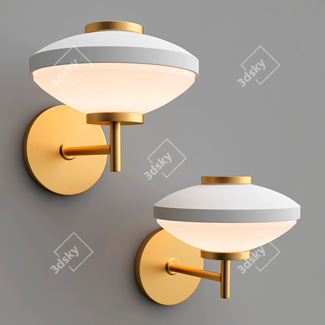 Vintage Hampshire Milk Glass Sconce 3D model image 2