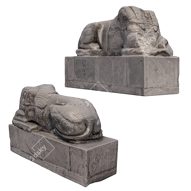 Egyptian Sculpture Replica 3D model image 1