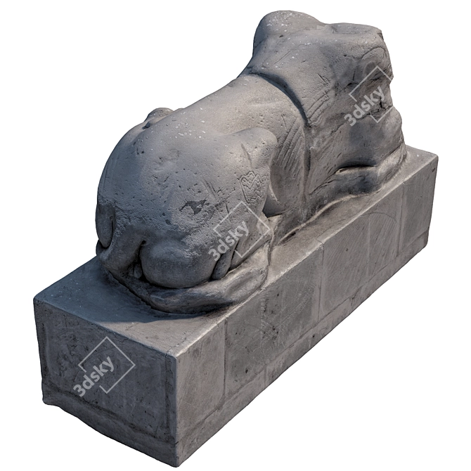 Egyptian Sculpture Replica 3D model image 5
