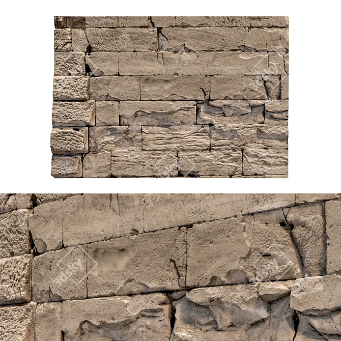 Egyptian Pyramid Wall Replica 3D model image 1