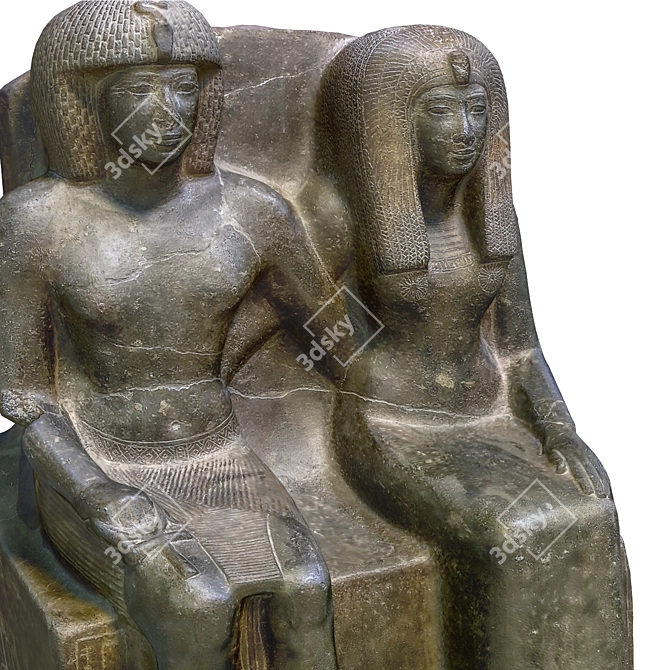 Egyptian Sculpture - Authentic 3D Model 3D model image 5