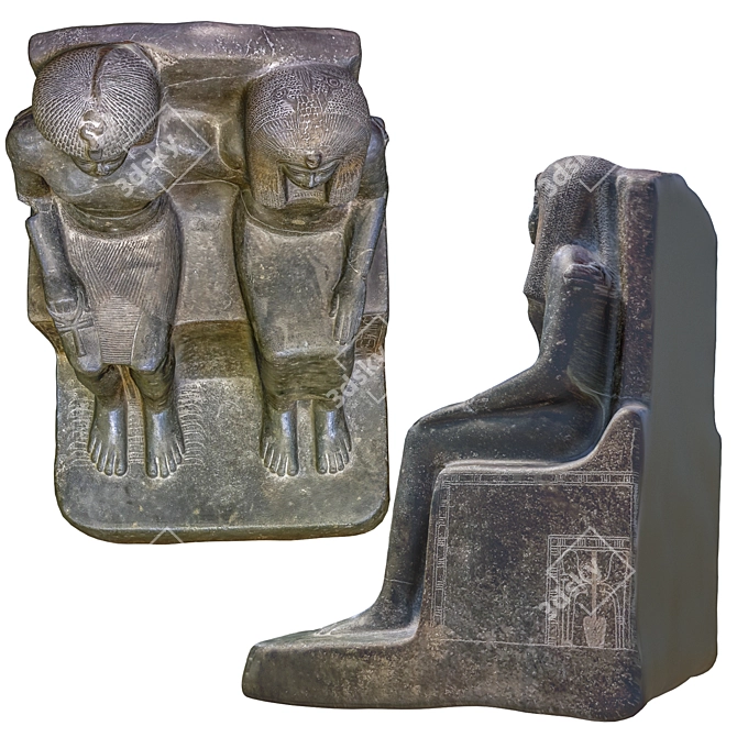 Egyptian Sculpture - Authentic 3D Model 3D model image 6