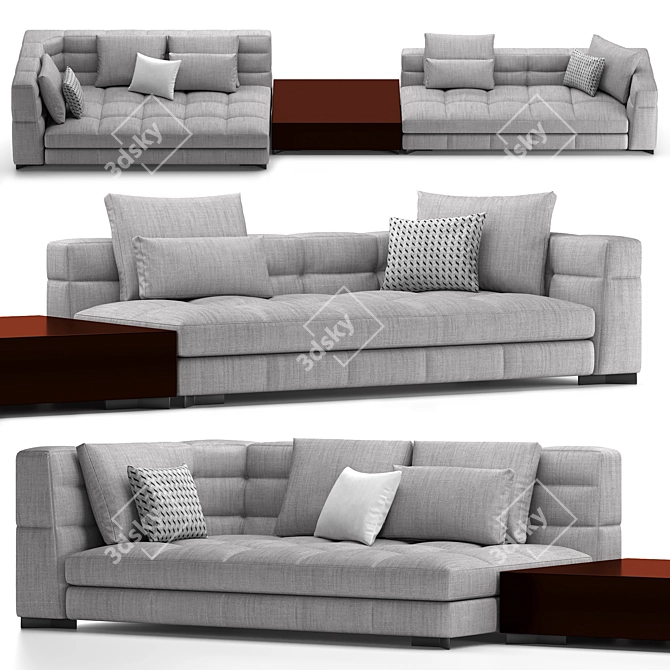 Elegant Minotti Blazer Sofa 3D model image 1