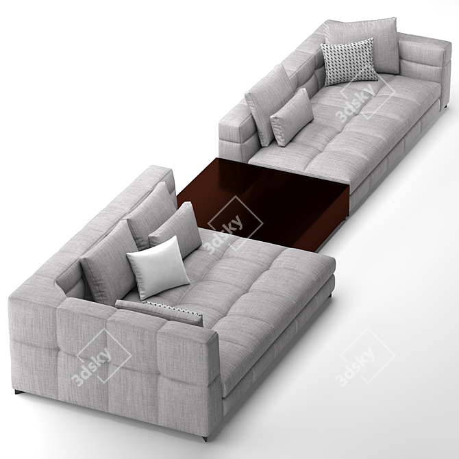 Elegant Minotti Blazer Sofa 3D model image 4