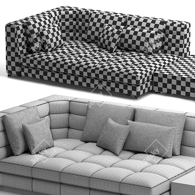 Elegant Minotti Blazer Sofa 3D model image 5