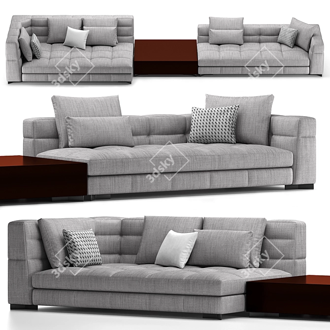 Elegant Minotti Blazer Sofa 3D model image 6