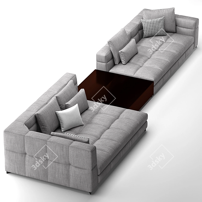 Elegant Minotti Blazer Sofa 3D model image 9