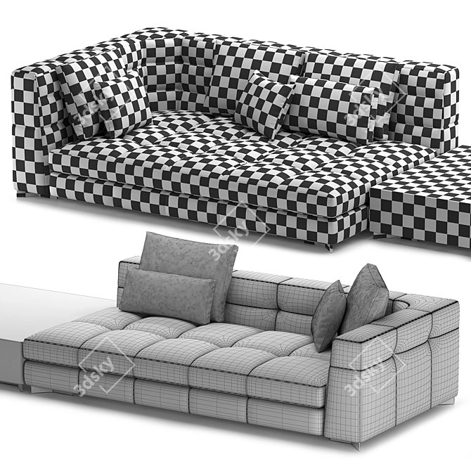 Elegant Minotti Blazer Sofa 3D model image 15