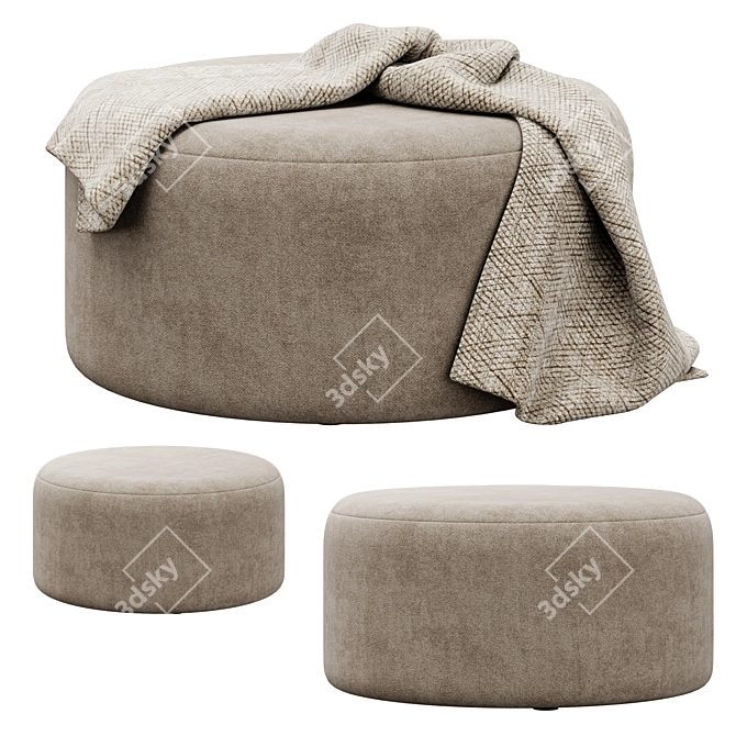 Folk Pouf Collection: Stylish, Cozy Seating 3D model image 5