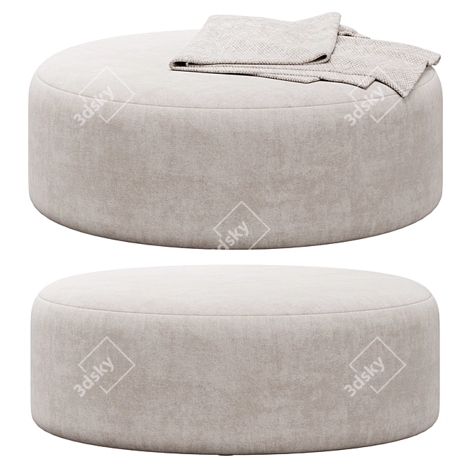 Folk Pouf Collection: Stylish, Cozy Seating 3D model image 6