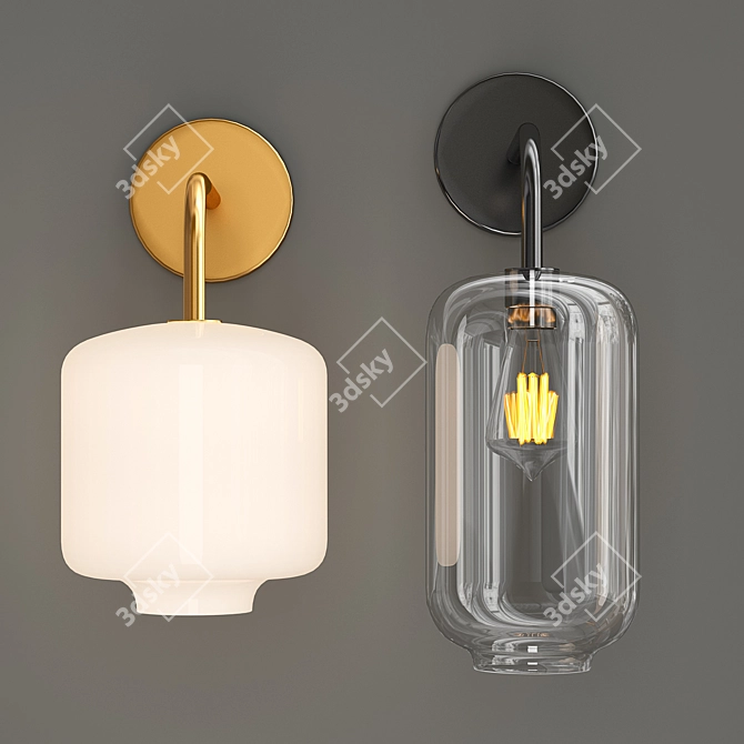 Sleek Sconce: Modern Art Lighting 3D model image 2