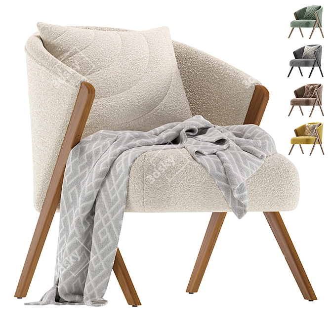 Cozy Boucle Armchair by Zara Home 3D model image 1