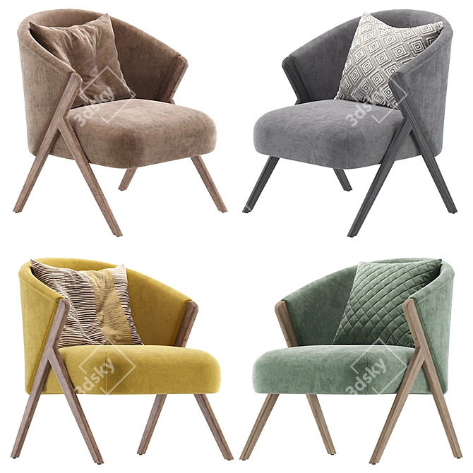 Cozy Boucle Armchair by Zara Home 3D model image 2