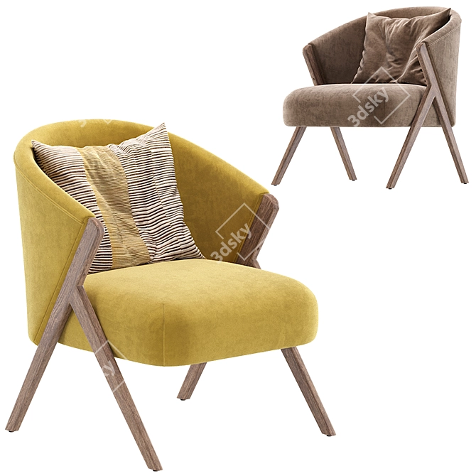 Cozy Boucle Armchair by Zara Home 3D model image 6