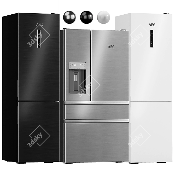 3-in-1 AEG Fridge & Freezer Set 3D model image 1