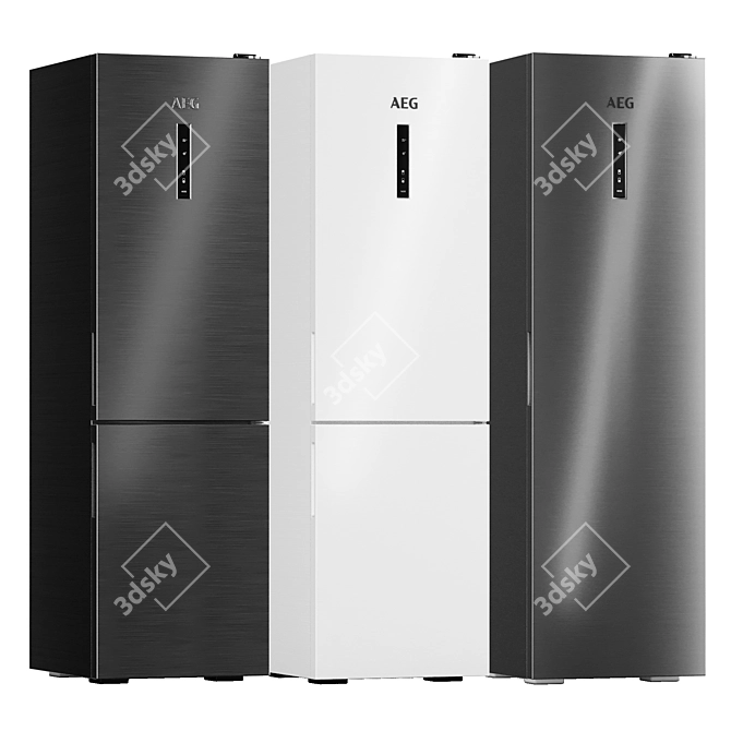 3-in-1 AEG Fridge & Freezer Set 3D model image 2