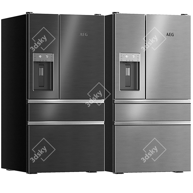 3-in-1 AEG Fridge & Freezer Set 3D model image 4