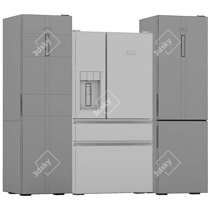 3-in-1 AEG Fridge & Freezer Set 3D model image 5